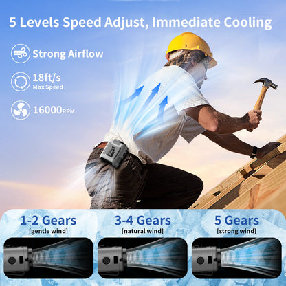 Multi-Purpose Waist Fan with Power Bank and Torch